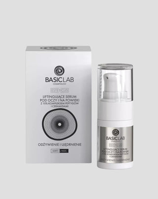 Liftingujące serum pod oczy i na powieki z 10% kompleksem peptydów i ceramidami BasicLab - 1