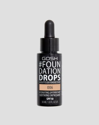 Podkład nawilżająco-kojący z witaminą E i spf 10 kolor 006 tawny foundationdrops Gosh - 1