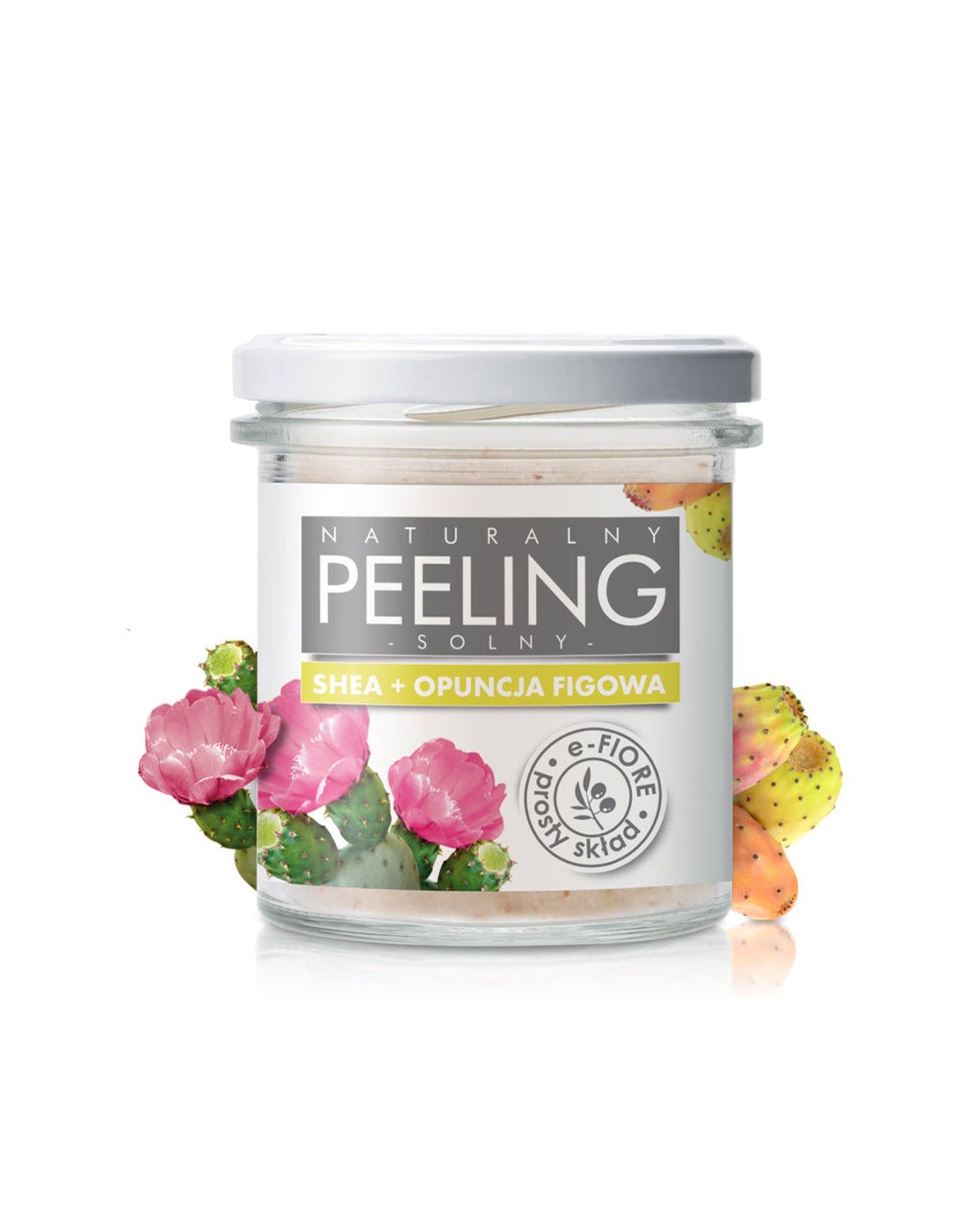 Naturalny peeling solny z opuncją figową masłem shea i wit. E silnie ujędrniający E-Fiore - 1