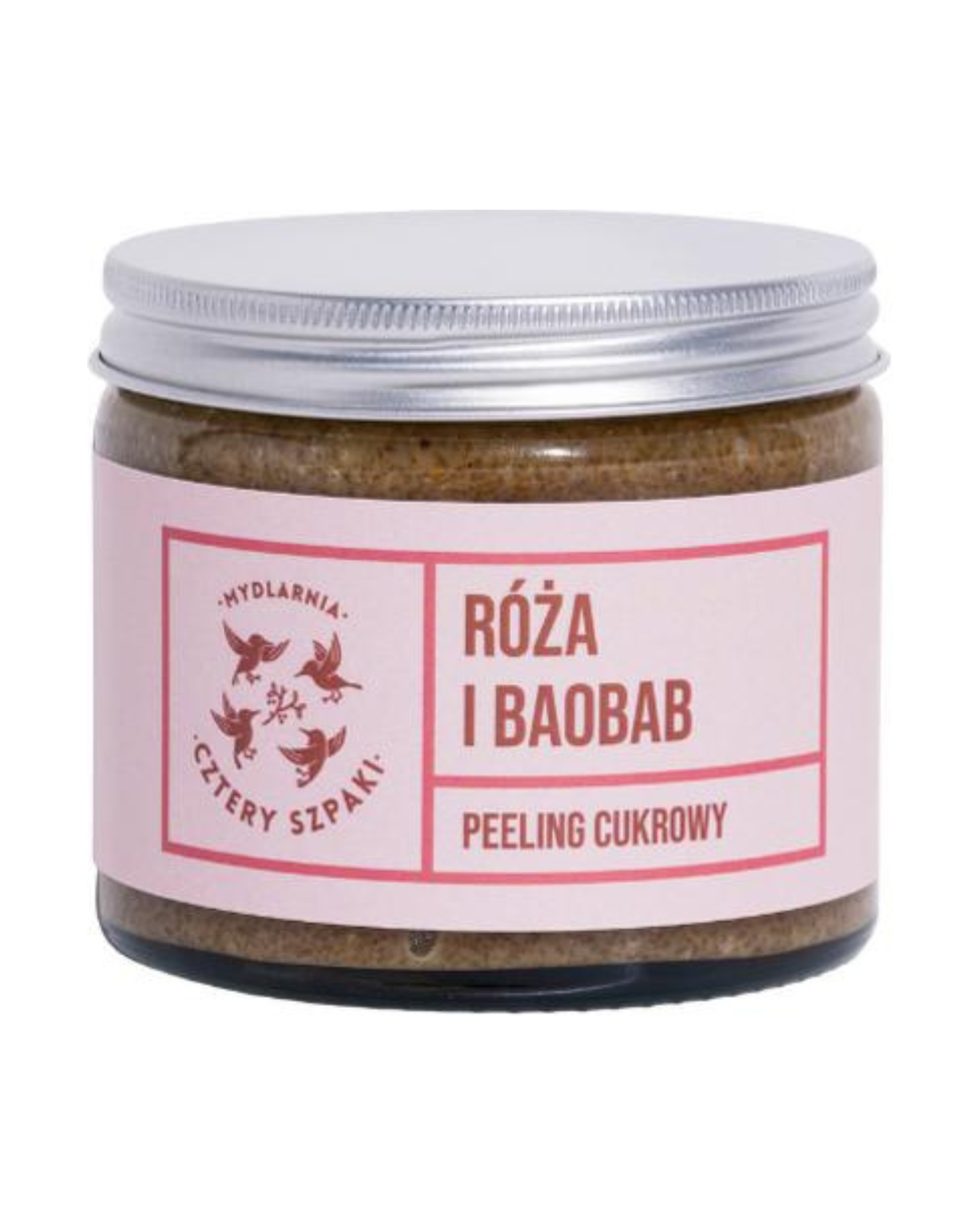 Regenerujący peeling róża i baobab z cukrem trzcinowym pobudzający krążenie Mydlarnia Cztery Szpaki - 1