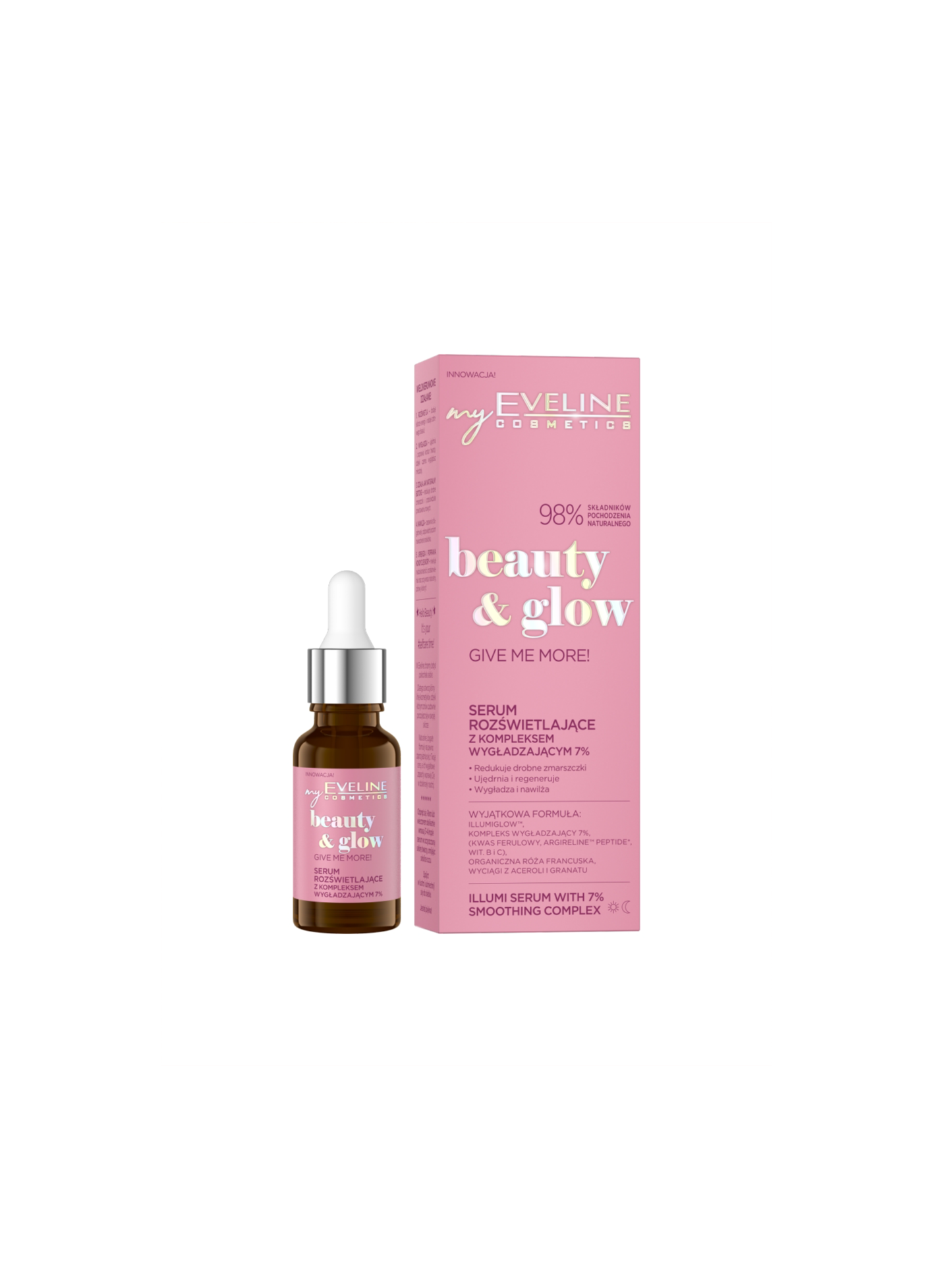 Serum rozświetlające z kompleksem wygładzającym 7% Beauty & Glow Eveline - 1