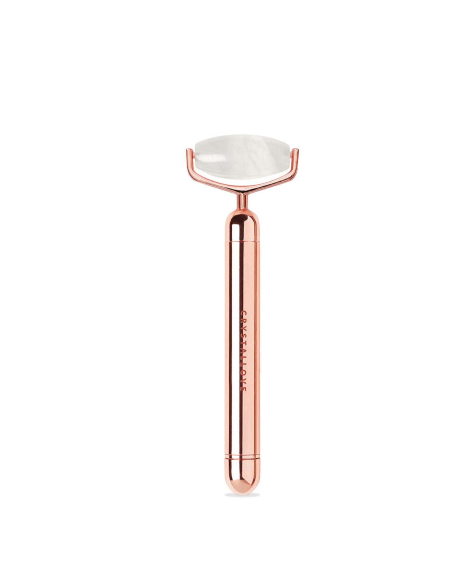 Roller pulsacyjny z kryształu górskiego do masażu twarzy Rose Gold Crystallove - 2