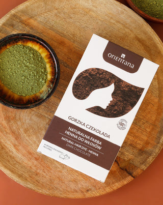 Naturalna farba do włosów bio henna gorzka czekolada Orientana - 2