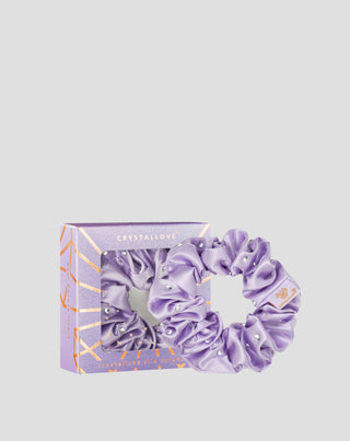 Gumka do włosów z jedwabiu z kryształkami – lilac Crystallove - 1
