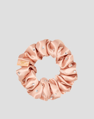 Gumka do włosów z jedwabiu z kryształkami – rose gold Crystallove_3 - 3