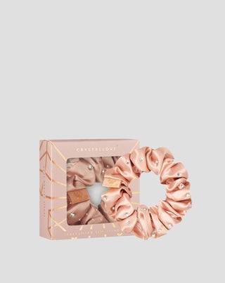 Gumka do włosów z jedwabiu z kryształkami – rose gold Crystallove - 1