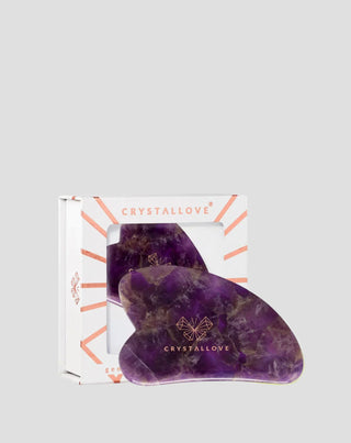 Płytka do masażu twarzy gua sha z ametystu kamienia harmonii i relaksu Crystallove - 1