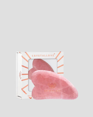 Płytka do masażu twarzy gua sha z kwarcu różowego - kamień miłości Crystallove - 1
