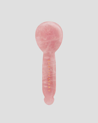 Masażer gua sha pod oczy z kwarcu różowego – refleksologia twarzy Crystallove - 1