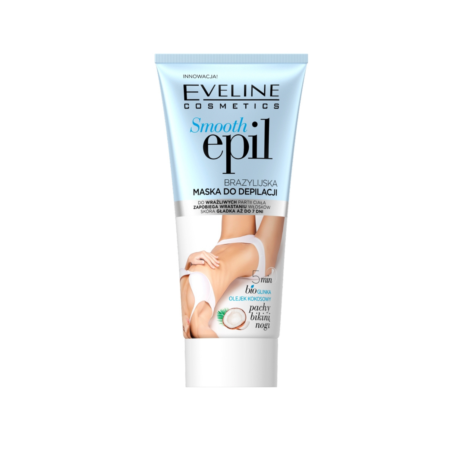 Brazylijska maska do depilacji pach, bikini i nóg z bio-glinką Smooth epil Eveline - 1