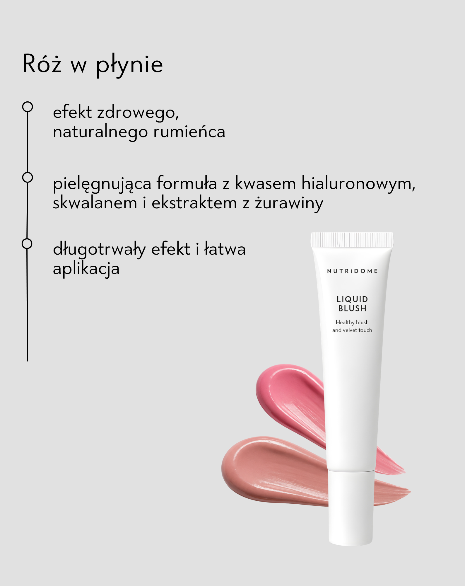 Róż w płynie do policzków z efektem naturalnego rumieńca Nutridome - Gentle - 3