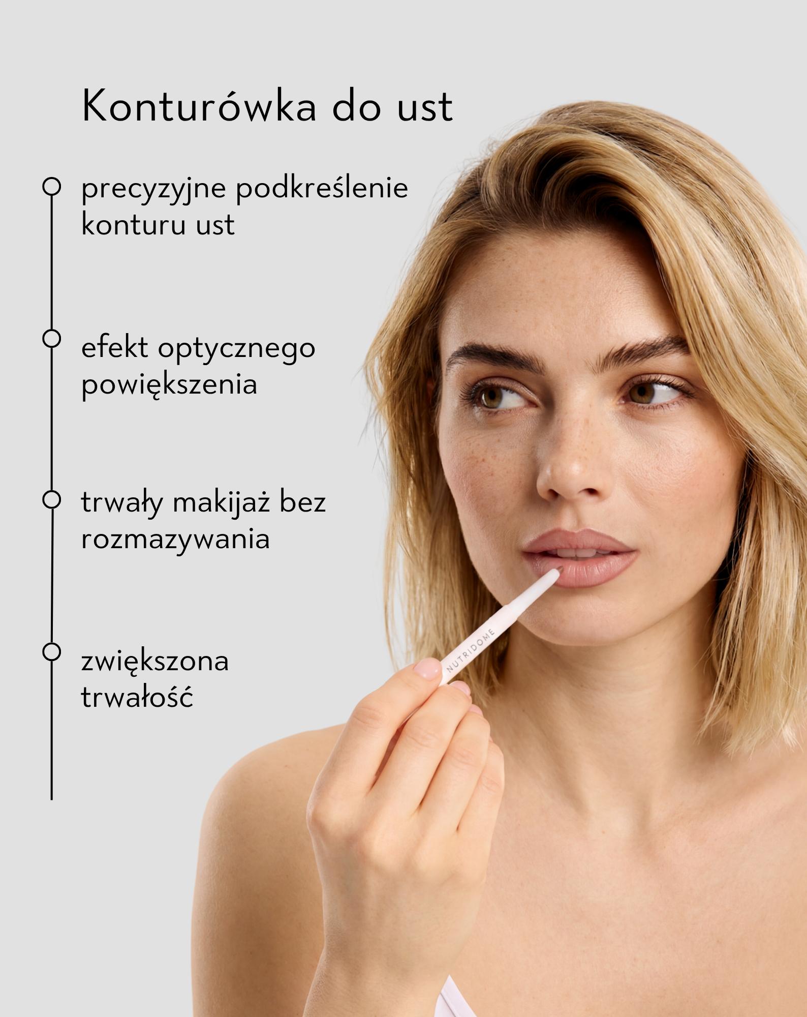 Konturówka do ust z długotrwałą formułą i witaminą E Nutridome - 01 Coral Kiss - 7
