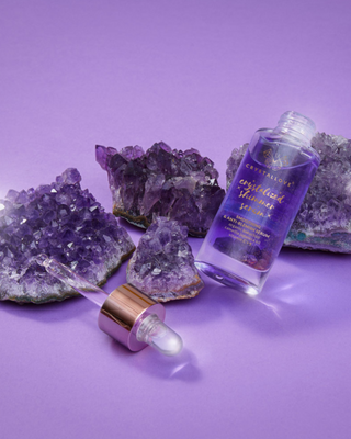 Serum do twarzy z ametystem i bakuchiolem - Amethyst shimmer serum Crystallove - 4