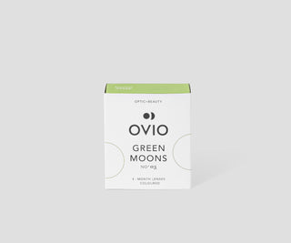 Zielone soczewki kontaktowe kolorowe zerówki ze srebrnymi prążkami green moons no. 3 Ovio - 1