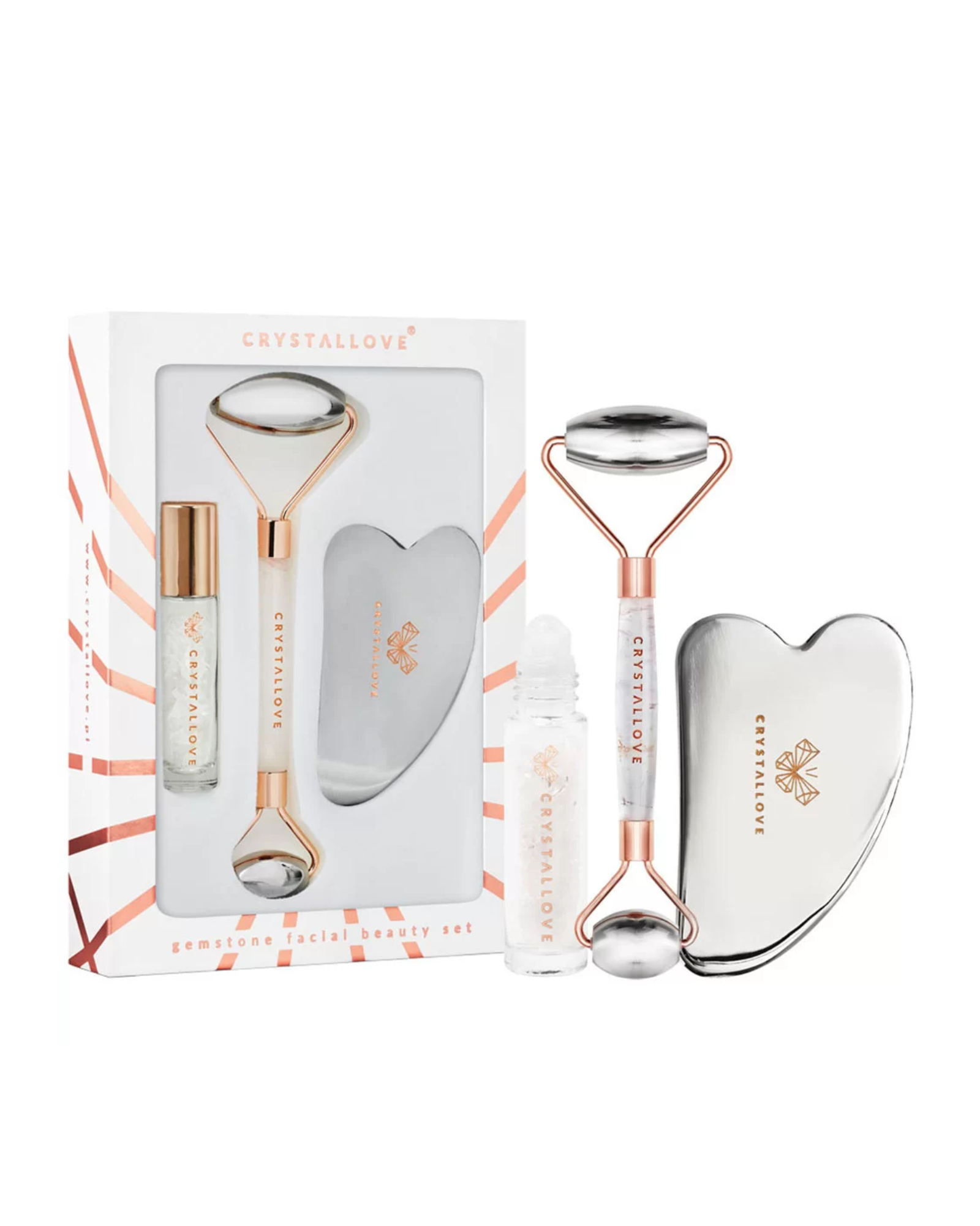 Zestaw do masażu twarzy ze stali nierdzewnej – krioterapia Cryo Ice Beauty set Crystallove - 1