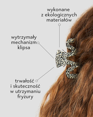 Zestaw dużych klamer do włosów – marmurkowa i czarna Twisty 2 szt - 4