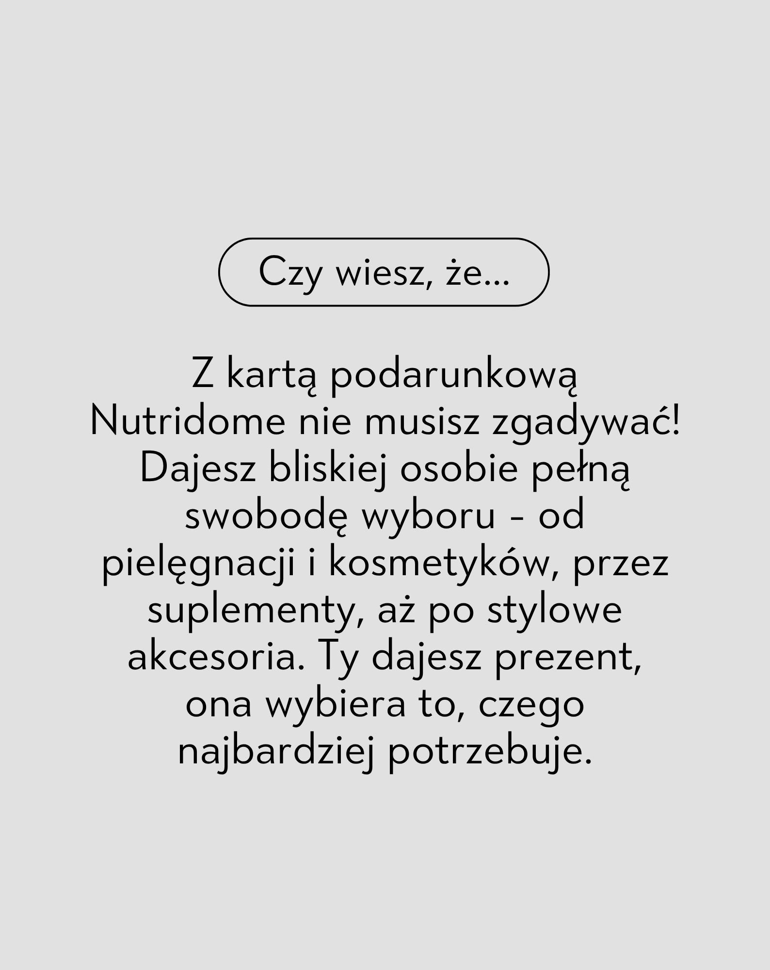 Karta podarunkowa Nutridome - 100,00 zł - 2