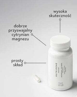 Magnez + B6 Forte tabletki na skurcze nóg, łydek, zmęczenie i stres Nutridome 60 kapsułek - 2