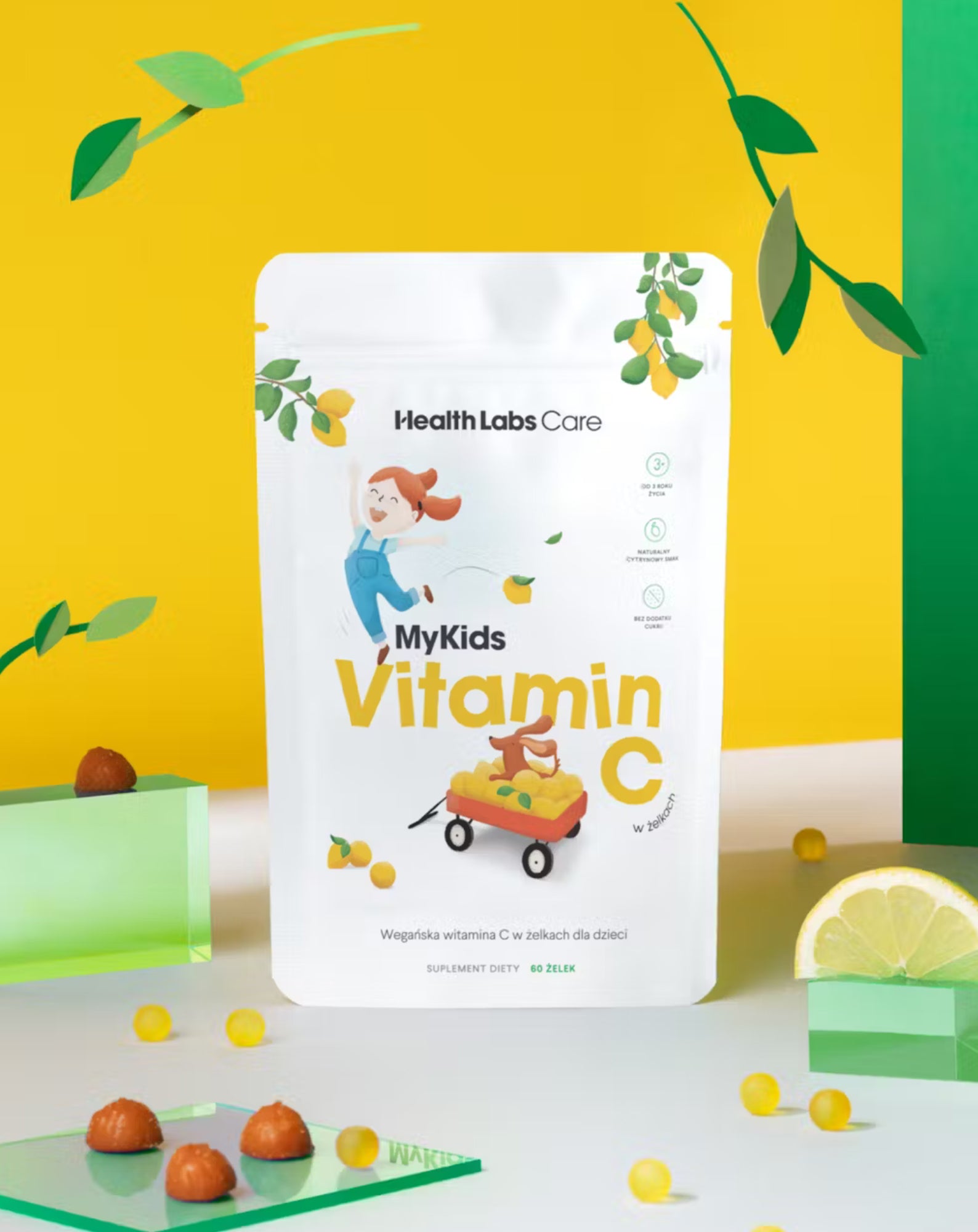 Wegańska witamina C w żelkach dla dzieci MyKids Vitamin C Health Labs Care 60 szt. - 2