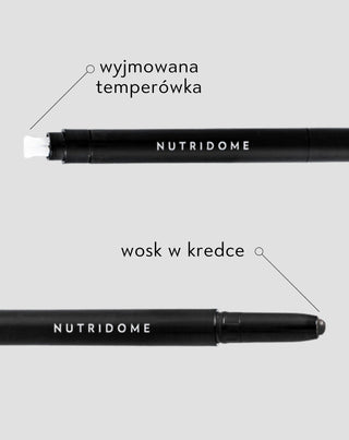 Czarny wosk do brwi w kredce z olejem rycynowym z efektem laminacji Nutridome - 2