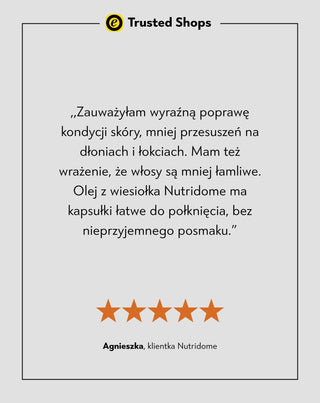 Olej z wiesiołka 1000 mg z omega-6 i 9 na zdrową skórę i obniżenie poziomu cholesterolu LDL Nutridome 60 szt.