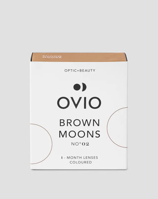 Brązowe orzechowe soczewki kontaktowe kolorowe miesięczne zerówki brown moons no. 2 Ovio - 1