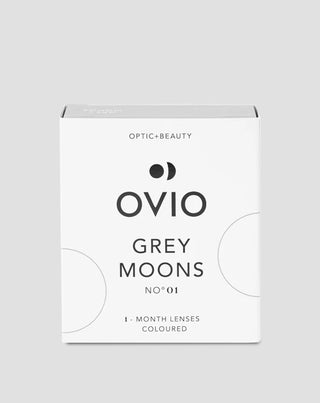 Szare popielate soczewki kontaktowe kolorowe zerówki miesięczne grey moons no. 1 Ovio - 1