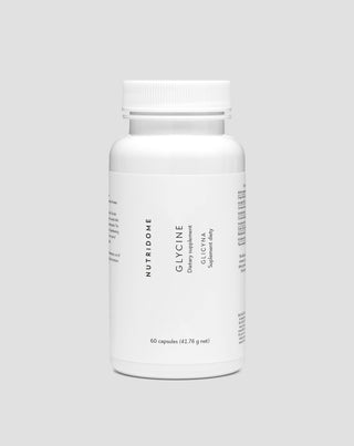 Glicyna suplement na wsparcie jakości snu i ułatwienie zasypiania, regenerację i produkcję kolagenu 1000 mg/dzień Nutridome 60 szt.