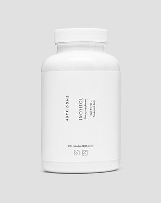 Inozytol 1000 mg/dzień na obniżenie poziomu cukru, insulinooporność i wsparcie płodności Nutridome 180 szt.
