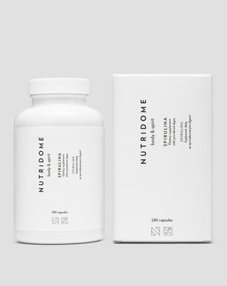 Spirulina tabletki z algami morskimi dla oczyszczenia organizmu Nutridome 180 kapsułek