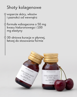 Kolagenowe shoty w płynie 12 000 mg z witaminami, suplement diety Nutridome 30 × 30 ml - 2