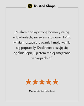 Trimetyloglicyna Betaina TMG na metabolizm homocysteiny i wsparcie układu sercowo-naczyniowego Nutridome 60 szt.