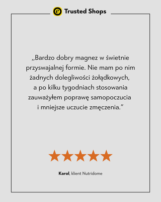 Taurynian magnezu łagodny dla żołądka na skurcze nóg, łydek, zmęczenie i stres Nutridome 60 kapsułek - 5