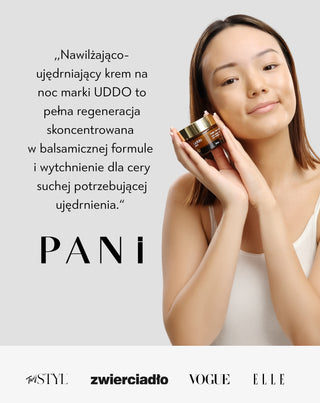Nawilżający krem do twarzy na noc z masłem kakaowym olejem tsubaki i aloesem Uddo - 4
