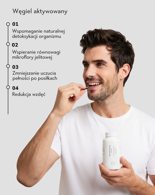 Węgiel aktywowany oczyszczający i wiążący toksyny suplement diety Nutridome 60 kapsułek - 2