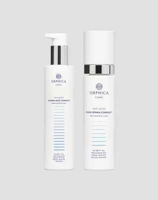 Zestaw kontrola niedoskonałości: toner i krem na dzień z kwasem salicylowym, azelainowym i niacynamidem Anti-Acne Orphica Clinic