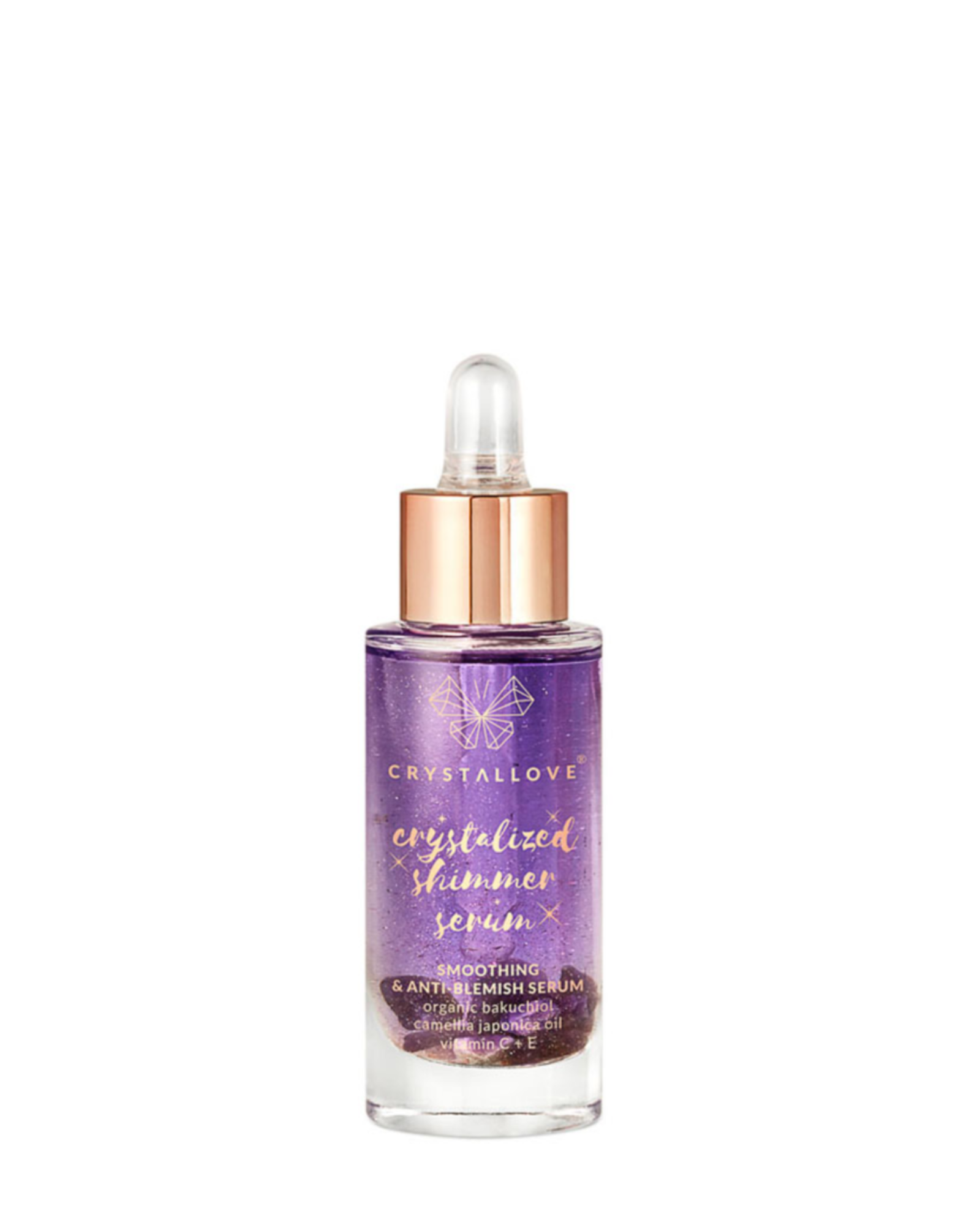 Serum do twarzy z ametystem i bakuchiolem - Amethyst shimmer serum Crystallove - 3