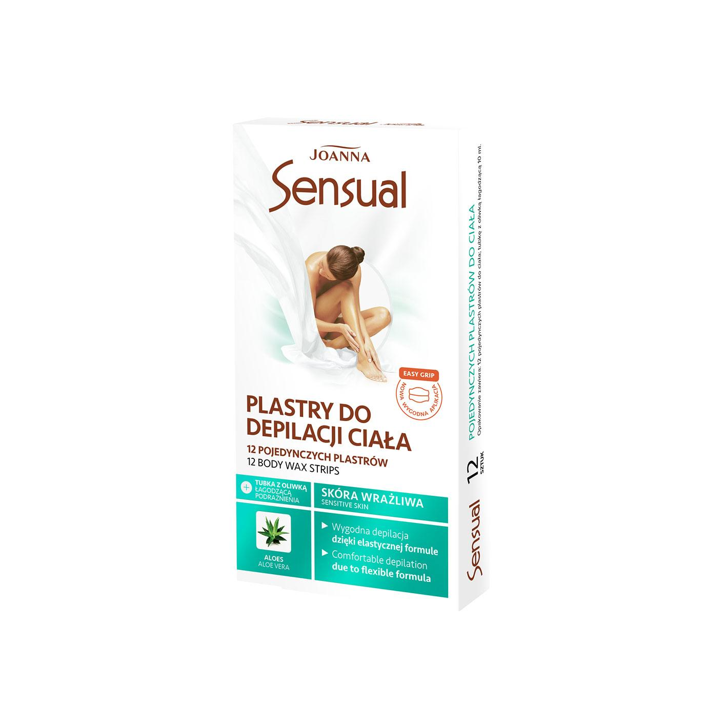 Plastry do depilacji ciała i Tubka z oliwką łagodzącą Aloes Easy Grip Ssensual Joanna - 1