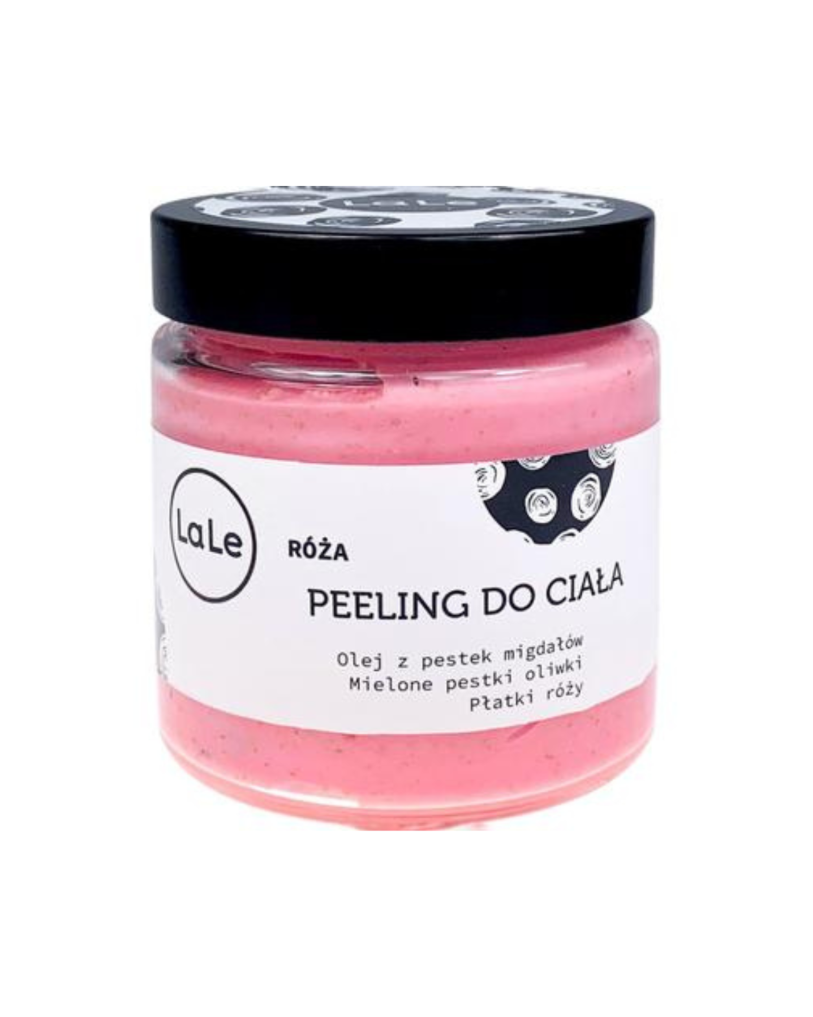 Peeling do ciała róża z olejem z pestek migdałów, mieloną pestką oliwki, płatkami róży La-Le - 1