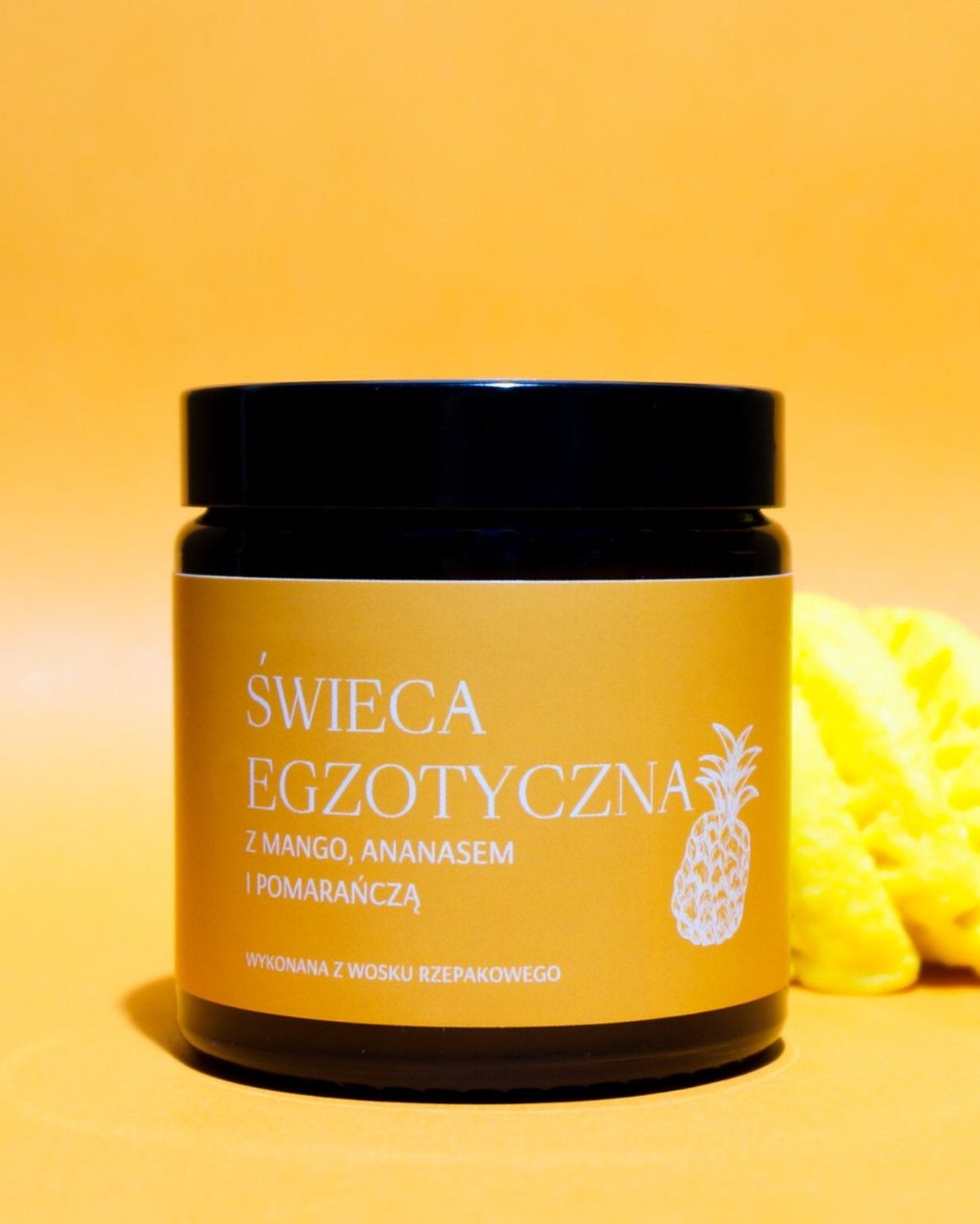 Egzotyczna świeca rzepakowa ręcznie robiona o zapachu mango, ananasa i pomarańczy Mglife - 2