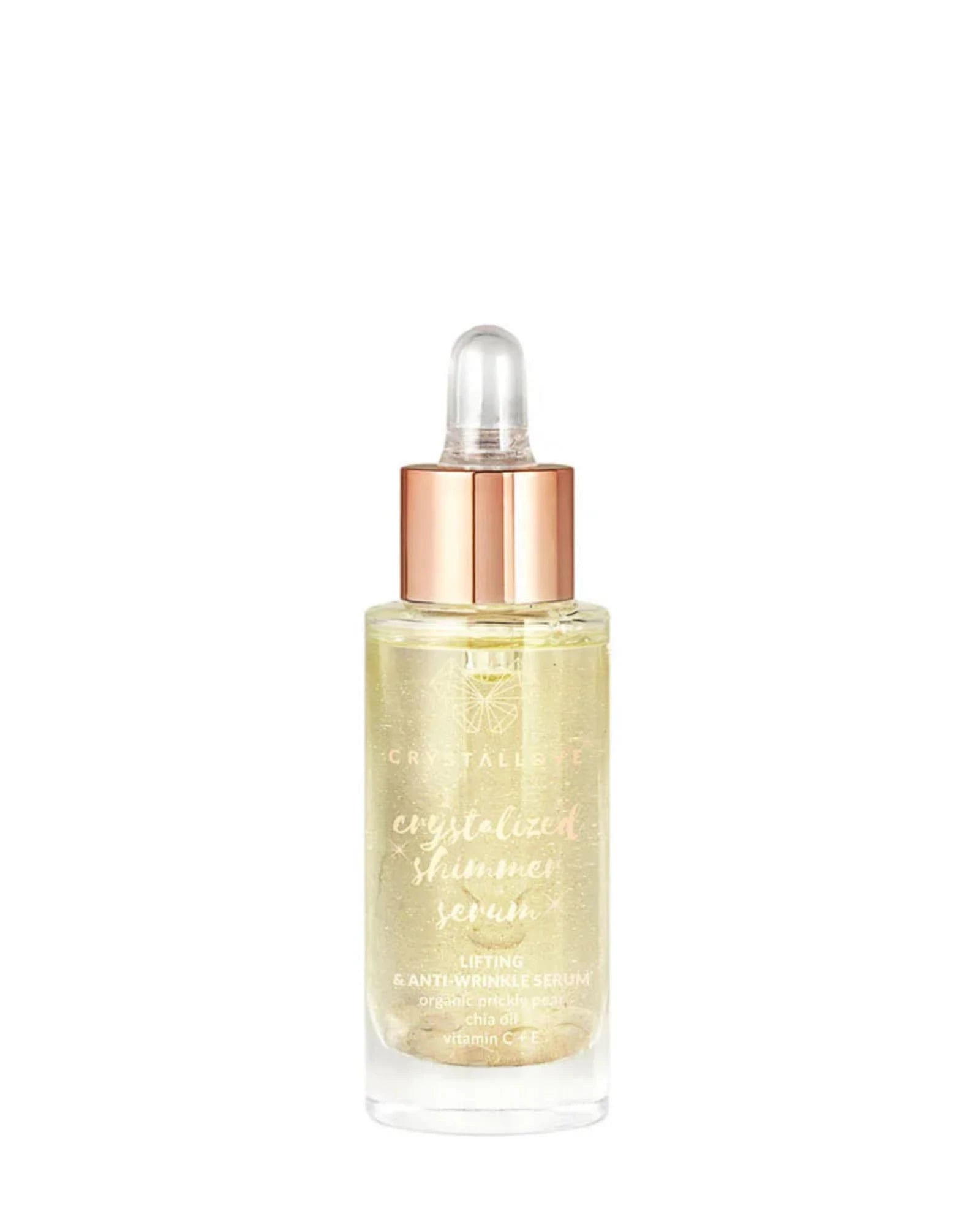 Serum do twarzy z kryształem górskim i opuncją figową - Clear quartz shimmer serum Crystallove - 3