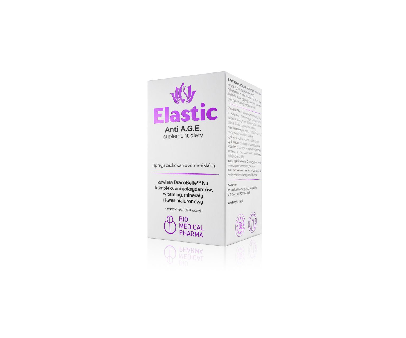 Suplement diety przeciwko starzeniu się skóry Elastic Anti A.G.E. Bio Medical Pharma 60 kapsułek - 2