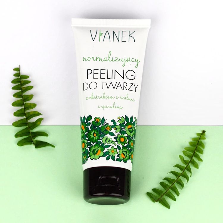 Normalizujący peeling do twarzy z szałwią i spiruliną do cery z niedoskonałościami Vianek - 2