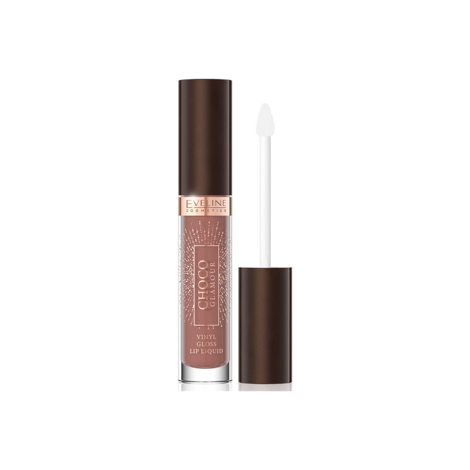 Pomadka w płynie z efektem glossy lips 01 Ruby Chocolate Choco Glamour Eveline - 1