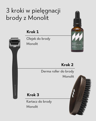 Kartacz do brody z drewna bukowego z naturalnym włosiem dzika Monolit - 3