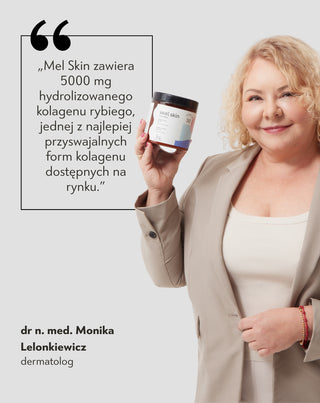 Kolagen rybi 5000 mg w proszku do picia dla pięknej skóry, włosów, paznokci i zdrowych stawów z glukozaminą i witaminą C Mel Skin - 4