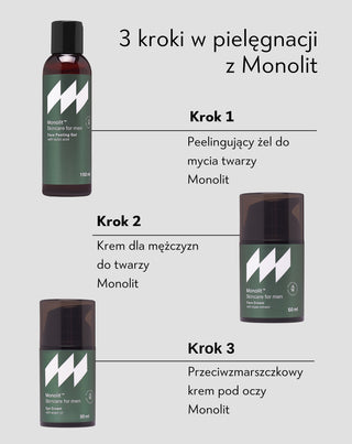 Krem dla mężczyzn do twarzy z algami, olejem kokosowym i olejem z awokado Monolit - 4