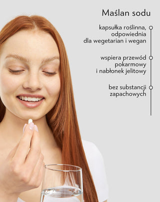 Maślan sodu 620 mg/dzień na jelita, stany zapalne i zaburzenia flory bakteryjnej Nutridome 60 szt. - 2