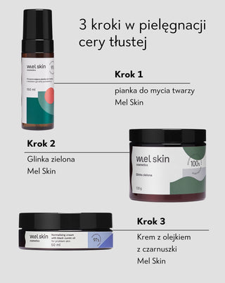 Glinka zielona oczyszczająca o działaniu seboregulującym i przeciwstarzeniowym Mel Skin_2 - 3