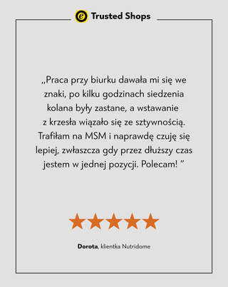 MSM metylosulfonylometan na stawy i kości suplement diety Nutridome 60 szt.